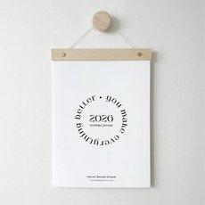 2026 우드 벽걸이 달력 캘린더 플래너 음력달력 블랙감성 스케줄러, 1개, 완제품 (우드바포함)