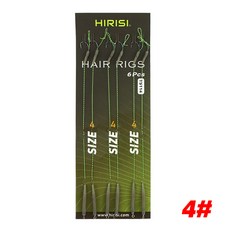 Hirisi 잉어 낚시 리그 후크 세트 준비된 타이 리깅 낚싯줄 Boilie 6 개, 01 Size 6