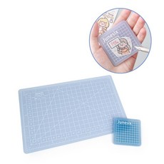 미니 재단판 양면 칼받침 고무패드 아스테이지 재단 고무판 투명고무판, 6x6cm