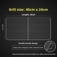 손잡이가 있는 스테인리스 직사각형 바베큐 그릴망 야외 주방 요리 도구 BBQ 메쉬 랙 고기