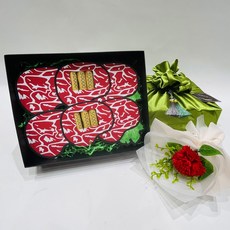 러블리팜 單支人造花 + 零用錢禮物套組, 韓牛 + 綠色, 1套