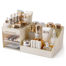 BuyChoo 서랍형 화장품 정리함, 화이트, 1개
