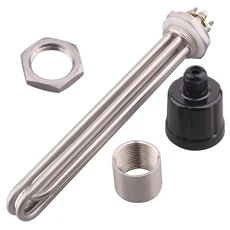 관형 전기 가열 요소 스테인리스 스틸 304 220V DN32(41mm) 보일러 온수기, 01 빠른  Mainland, 02 12KW 380V L335mm, 04 Accessoris  locknut