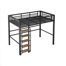 아동벙커침대 원목 서랍장 이층침대 고저침대 옷장 위아래 책상 계단 프레임 상하의 원룸, 1000mmx2000mm, 검은색 직선 사다리 (앞/왼쪽)