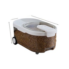 貓糧狗糧儲存密封罐 大容量防潮帶輪, 款式二 小號帶輪 / 7L, 1個, 7L