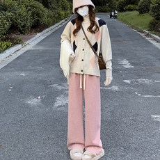 뉴믹 드레이프 니트 와이드 여성 밴딩 팬츠 바지