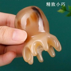 지압 두피 물소뿔 괄사 문어 마사지기 승모근 화이트, 브라운