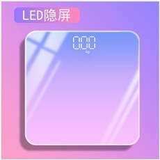 漸層強化安全玻璃電子體重秤 LED隱藏式顯示螢幕, 粉綠, 1個