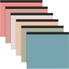 린시아 6개 11인치 x 9.5인치 법적 노트패드 대학용 줄 노트북 가로형 가로선 80gsm 다양한 색상 종이 파스텔 필기용 노트 학교 사무용 40장 행복, Vintage Color, 6