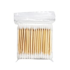 竹製棉花棒 柔軟棉頭 多用途清潔卸妝美容護理 100個裝, 1個