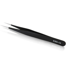 쿨템 정전기 방지 고급 정밀 핀셋 ESD-10, 1개, 블랙