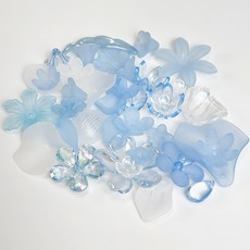 플라워 비즈 스쿱 식물 꽃 파츠 악세사리 만들기 공예 재료, A4846. 꽃잎 믹스 블루, 1세트