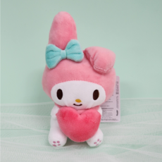 BSC 산리오 인형 하트 키링 13cm 자동차키링 가방키링 가방고리 꽃다발인형, 12 마이멜로디 하트, 1개