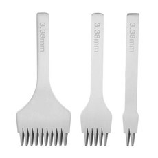 화이트 펀치 프롱 도구 가죽 공예용 스티칭 치즐, 1개, 3. Option C