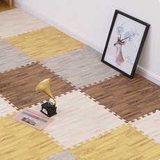 소재 우드패턴 조립매트 31cm x 31cm 16장 4컬러, D타입그레이