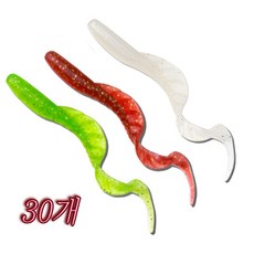 샤샤픽 생체 모방 S자형 액션 루어 웜, 30개