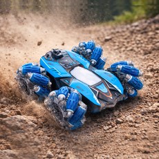 썬더 스핀 RC카 덤블링 전 후 좌 우 이동 무선조종 장난감 RC CAR, 1개, 썬더 스핀 RC카 블루