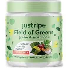 스피룰리나 클로렐라 비트 뿌리 분말이 함유된 필드 오브 그린 슈퍼푸드 파우더 - 장 면역력을 지원하는 식물성 혼합물 28 스쿱 무향, Citrus nch, 5.3 Ounce (Pa of 1), 1개