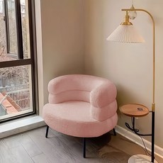 라멜론 1인용 쇼파 거실/침실 화장대 의자, 1개, 분홍색