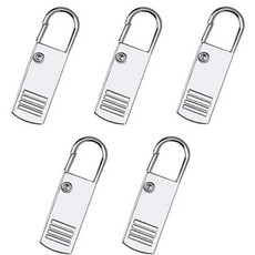 지퍼고리 지퍼 슬라이더 풀러 즉석 지퍼 수리 키트 교체 깨진 버클 여행 가방 여행 가방 지퍼 헤드 바느질 공예 5 개, 1) silvery