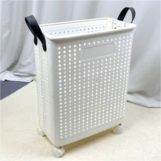 라이복 이동식 수납 접이식 빨래 바구니, 화이트중형