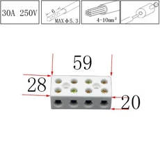 내열성 나사 온 커넥터 도자기 세라믹 절연 터미널 블록 10A 20A 30A 250V, [07] 10Pieces, 1개