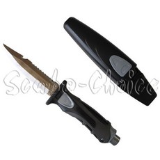 潛水BC 潛水刀(尖頭) - 高硬度不鏽鋼刀刃、安全鎖定、潛水裝備