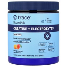 Trace Hydro Pak 크레아틴 + 전해질 오렌지 망고 맛 240g(8.47oz) Trace (트레이스), Trace, Hydro Pak, 크레아틴 + 전해질,, 240g, 1개