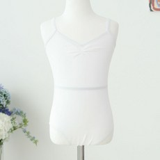 R311 흰색 끈나시 레오타드 유아 아동 발레복