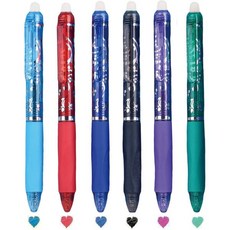 6개 세트 지우개 가능한 컬러 펜 리트랙터블 펜 귀여운 컬러풀 지우개 펜 0.5mm 포인트 여성 소녀 남성 소년용 사무실 및 학교용품 (컬러 6개), 6Pcs Colored