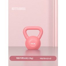 휘트니스 여성 가정용 케틀벨 손잡이 아령 근력 스쿼트 크로스핏 힙업 헬스, 하드보틀 벨 5LB (약 2.3kg) 핑크, 무게 선택됨