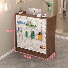 미니카운터 계산대 매장 식당 안내대 타공판, 60cm 월넛 화이트 타공 보드(도어X)