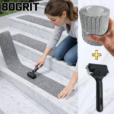 통품스토어 80GRIT 강력 미끄럼방지 논슬립테이프 계단 밀착 미끄럼방지테이프 거친표면 미끄럼방지 테이프 롤러 세트, 그레이, 10개