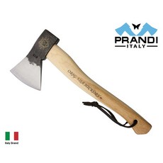 Prandi義大利老牌斧頭C45/1045碳鋼15吋German斧型露營斧，山核桃木握柄，附掛繩，堅固耐用，露營必備, 1個