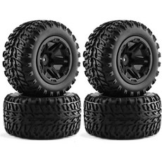호환 가능 교쇼Kyosho HSP WLtoys EREVO 서밋서밋 플라스틱 휠 고무 타이어 112 114 116 RC 몬스터 트럭 타이어검정색 B, 검정