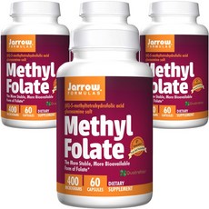 Jarrow FORMULAS 賈羅公式 甲基葉酸素食膠囊 400mcg, 60顆, 4罐