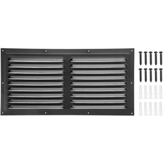 파티킬 8x16 알루미늄 박공 통풍구 외벽 콘센트 사각 소핏 HVAC 루버 에어 그릴 집 다락방 차고 천장용 내장 스크린 검은색, 8"x16", Black