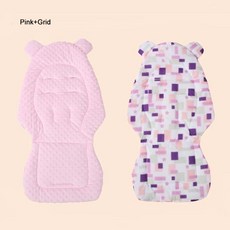 유모차 시트 쿠션 양면 카트 패드 신형 보온, 1개, 2. Double sided pink