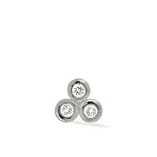 라크앤베리 14K 화이트 골드 트리오 다이아몬드 이어링