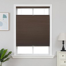 조이데코 실내 창문용 드릴 블라인드 없음 무선 창문 셀룰러 차양 상하단 블랙아웃 벌집 보온 소음 감소흰색 15인치 폭 x 36인치 높이