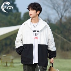 RYZY 防曬外套 寬鬆連帽 UPF50 抗紫外線 皮膚衣, 雪花白【UPF50+】,2XL【80-92.5KG】