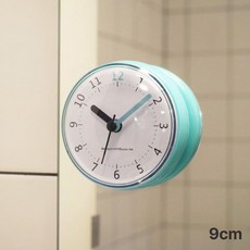 욕실 무타공 저소음 원형 흡착식 붙이는 욕실시계 건전지, 대형 무음 연녹색