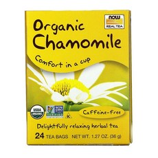 NOW Foods 나우푸드 카페인 프리 카모마일 24티백 Chamomile Caffeine Free 24 Tea Bags 1.5 g Each, 36g, 1개