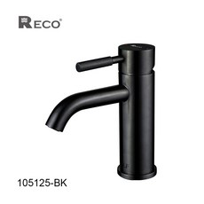 愛琴海廚房 美國RECO 105125-B 黑色霧面面盆龍頭 SUS304不鏽鋼無鉛龍頭, 黑色霧面, 1個