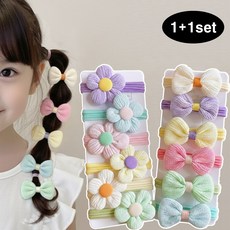 은꽃밴드 12P 유아 머리끈 세트 안아픈 짱짱한 고무줄