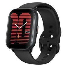 Amazfit 액티브 스마트 워치 42mm AI 피트니스 트래커 및 수면 코치 GPS 아마존 알렉사 내장 블루투스 14일 배터리 120개 이상의 스포츠 모드 안드로, 미드나잇 블랙