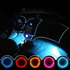 EL와이어/자동차무드등/풋등/LED바/자동차튜닝용품/1M, a28-1M-스카이-시거잭형, 1개