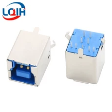 USB A 표준 포트 암 솔더 잭 커넥터 PCB 소켓 B 90도 수평 직선 삽입 패치, 07 10PCS USB-108