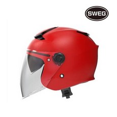 SWEG RS10 초경량 오픈페이스 헬멧 1050g, 메트 레드