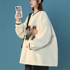 하키복 반티 유니폼 긴팔 단체티 맨투맨 브이넥 오버핏 과티 아이스하키, M 45-70kg, 호두색